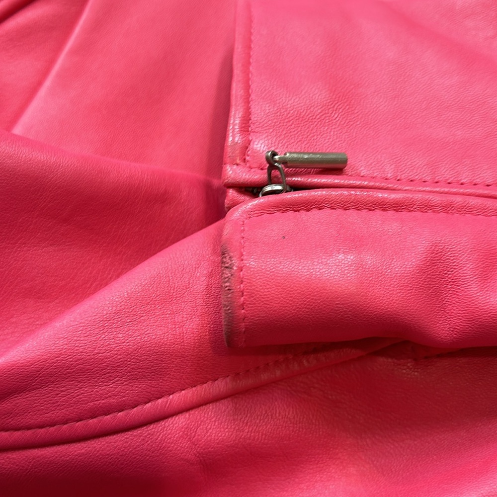 Pink Leather Jacket Dana Buchanan Rosy Pink Vintage Size Large - Picture 15 of 16